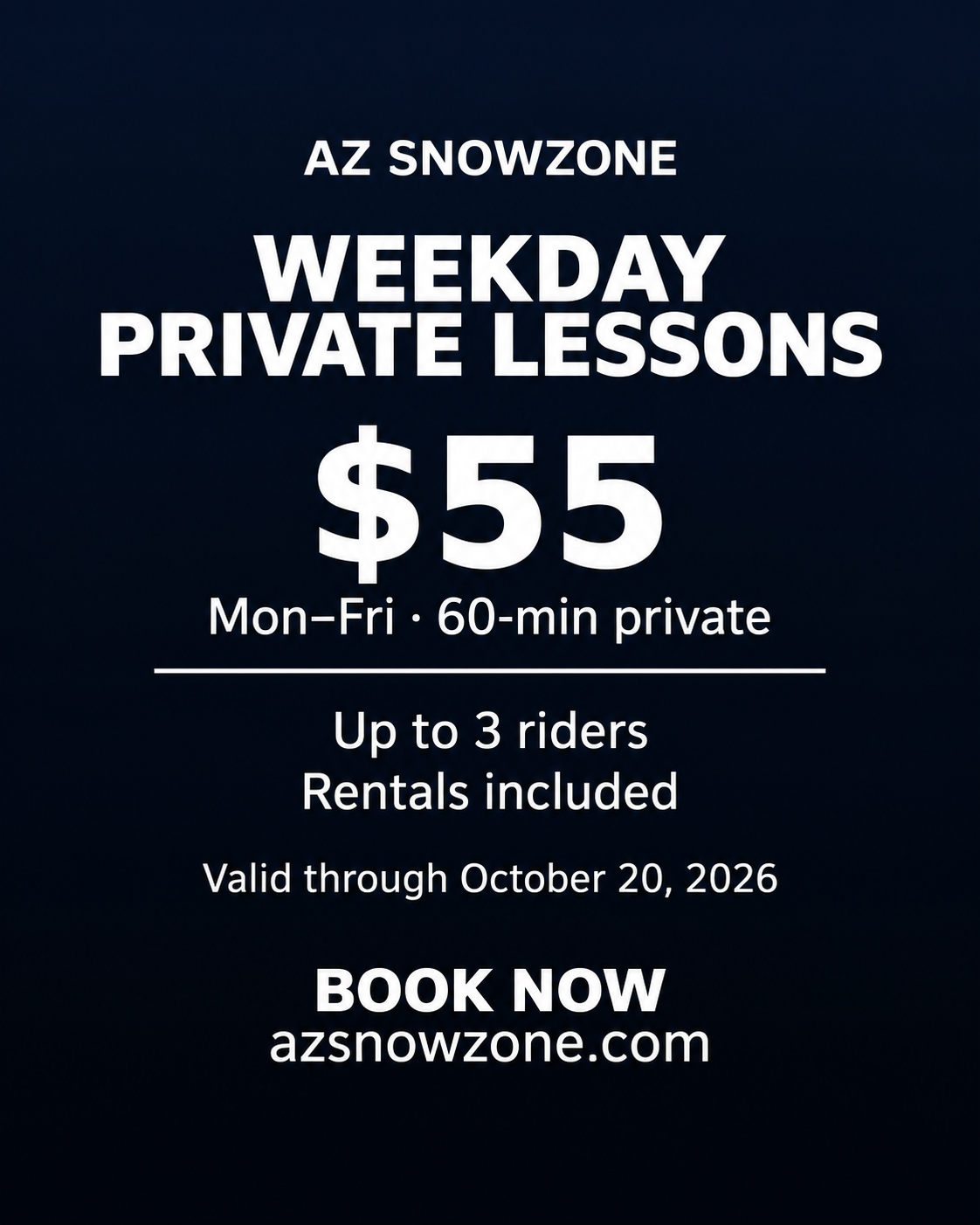 Weekday Private SKI Lesson - $55